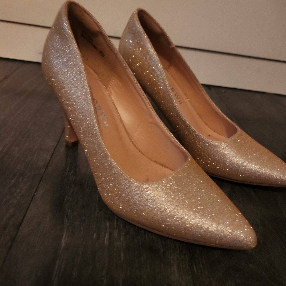 Elegant Gold Glitter Women's Heels
